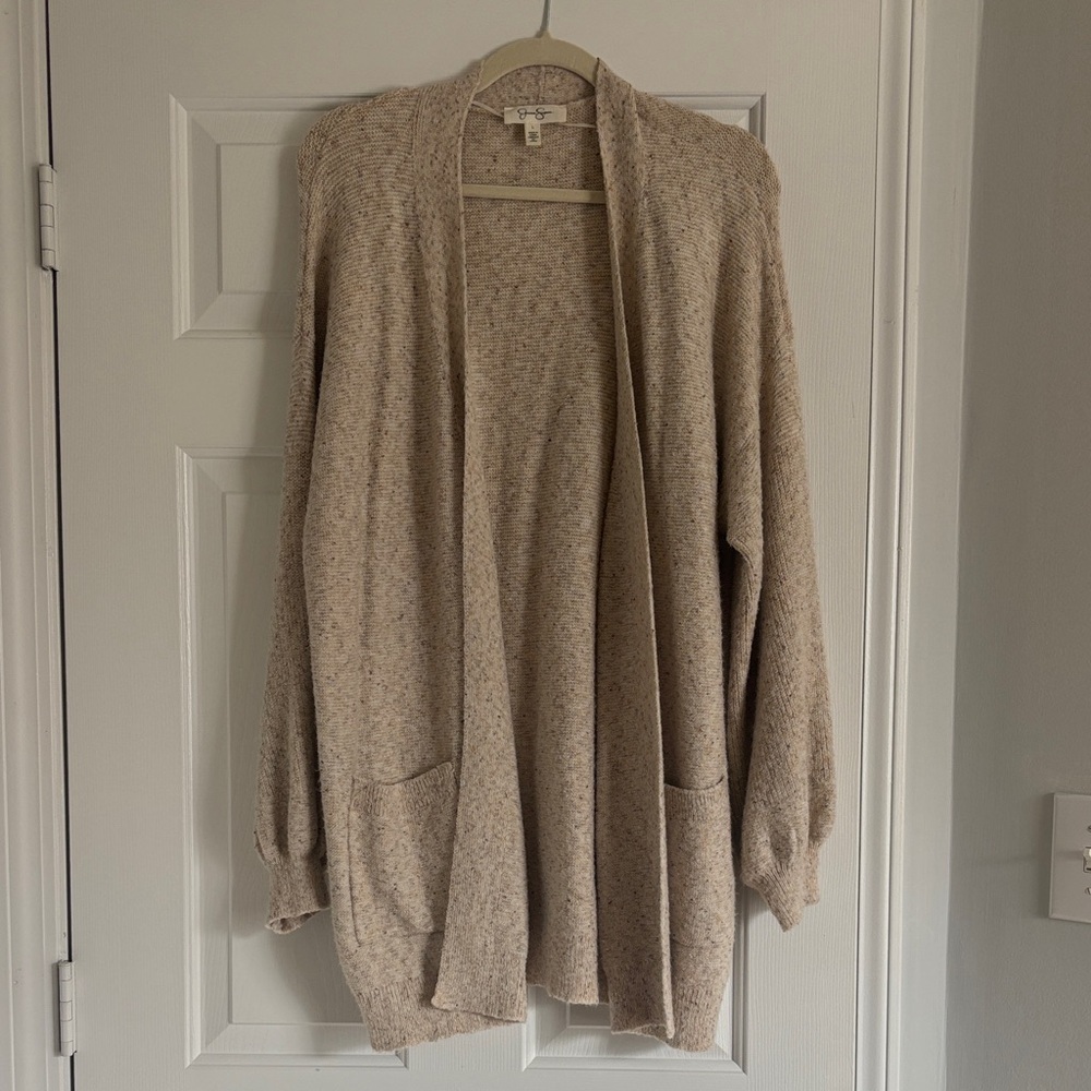 Cozy Beige Open-Front Sweater/Cardigan